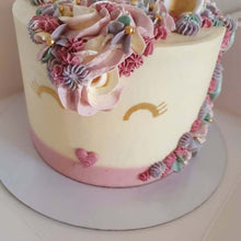 Indlæs billede til gallerivisning Bestil en flot enhjørning kage / unicorn cake i valgfri farver fra Snirkleriet i Århus